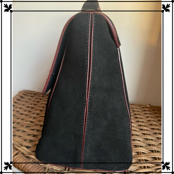 Vintage Circa 2003 Zara Vegan Suede Satchel w Shoulder Strap - Picture 4 of 7